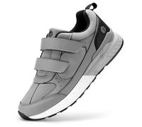 FitVille Rebound Core Schuhe Herren extra Weite Turnschuhe Sneaker Fitnessschuhe Walkingschuhe mit Klett Grau 44.5 EU X-Weit