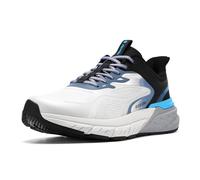 FitVille Slip on Sneaker Herren Extra Breite Laufschuhe Atmungsaktive Walkingschuhe rutschfeste Sportschuhe Dämpfende Joggingschuhe Bequeme Fitnessschuhe Turnschuhe Running Shoes Weiß Blau EU 43 Weit