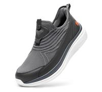 FitVille Slip On Sneakers Herren Walkingschuhe Extra Weit Sportschuhe Leichte Laufschuhe Atmungsaktive Schlüpfen Schuhe Slipper,Grau,43 EU,X-Weit