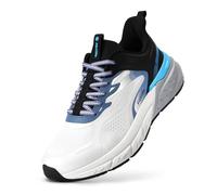 FitVille Sneaker Herren Extra Breit Walkingschuhe rutschfest Laufschuhe Atmungsaktiv Sportschuhe Dämpfende Joggingschuhe Bequem Fitnessschuhe Turnschuhe Men's Rebound V3 Weiß Blau EU 50 X-Weit
