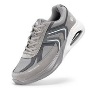 FitVille Sneaker Herren Extra Weite Laufschuhe mit Luftkissen Dämpfung Sportschuhe Atmungsaktiv Turnschuhe Leichte Joggingschuhe rutschfest Straßenlaufschuhe Walkingschuhe Grau 44.5 EU Weit