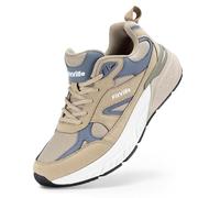 FitVille Sneaker Herren Laufschuhe Extra Weit Sportschuhe Turnschuhe Atmungsaktiv Straßenlaufschuhe Outdoor Jogging Fitness Bequeme Walkingschuhe,Beige,50 EU,X-Weit