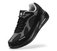 FitVille Sportschuhe Herren Extra Weite Laufschuhe mit Luftkissen Dämpfung Sneaker Atmungsaktiv Turnschuhe Leichte Joggingschuhe Straßenlaufschuhe Walkingschuhe Fitnessschuhe Schwarz 44 EU X-Weit