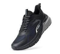 FitVille Walkingschuhe Extra Weit Herren Sneaker Atmungsaktive Laufschuhe Dämpfende Sportschuhe Bequeme rutschfeste JoggingschuheTurnschuhe Running Shoes für Breite Füße Schwarz EU 43 Weit