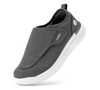 FitVille Walkingschuhe Herren Extra Weit mit Klettverschluss Einstellbar Halbschuhe für Breite Füße 40 EU X-Weit