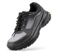 FitVille Wanderschuhe Herren Extra Breit Trekkingschuhe rutschfeste Outdoor Schuhe Atmungsaktiv Bergschuhe Leicht Walkingschuhe Weit Herren Sneaker Dunkelgrau/Schwarz 45 EU Weit