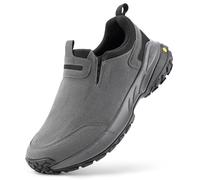 FitVille Wanderschuhe Herren Extra Breit Trekkingschuhe rutschfeste Outdoor Schuhe Atmungsaktiv Walkingschuhe Slip on Freizeitschuhe Weit Herren Sneaker mit Fußgewölbestütze Grau 46.5 EU X-Weit