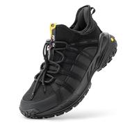 FitVille Wanderschuhe Herren Extra Breit Trekkingschuhe rutschfeste Slip On Outdoor Schuhe Atmungsaktiv Bergschuhe Leicht Walkingschuhe Weit Herren Sneaker Schwarz 41 EU Weit