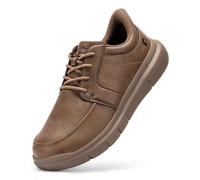 FitVille Weit Sneaker Herren Business Freizeitschuhe für Breite Füße Sportschuhe mit aus Microfaser-Leder Bequeme Dämpfung rutschfest Walkingschuhe Braun 42 EU Weit