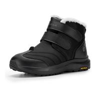 FitVille Winterschuhe Herren Extra Weit Winterstiefel mit Klettverschluss Rutschfest Stiefel Outdoor Winter Boots Schwarz 45 EU Weit