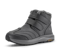 FitVille Winterschuhe Herren Extra Weit Winterstiefel Warme Gefütterte Schneestiefel mit Klettverschluss Rutschfest Stiefel Wasserdicht Outdoor Winter Boots für Breite Füße, Grau, 50 EU Weit