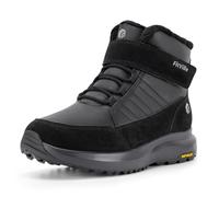 FitVille Winterstiefel Herren Extra Weit Winterschuhe mit Klettverschluss | Rutschfeste Kurzschaft Stiefel Bequeme Winter Boots Gefütterter Schneestiefel Warmer Herrenstiefel Gr.40-50 für Breite Füße