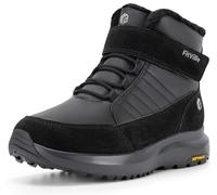 FitVille Winterstiefel Herren Extra Weit Winterschuhe mit Klettverschluss Rutschfeste Kurzschaft Stiefel Bequeme Winter Boots,Schwarz,42.5,X-Weit