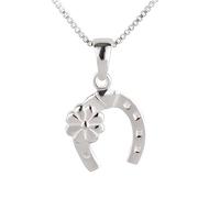 FIVE-D Set Kette Anhänger kleines Pferd Pony 925 Silber Kinderanhänger (Hufeisen-Kette42-40)