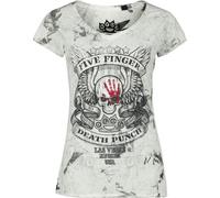 Five Finger Death Punch Skull T-Shirt weiß grau in M