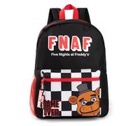 Five Nights at Freddy's Backpack | Schwarzer Rucksack mit verstellbaren Gurten | Praktisches und organisiertes Gepäck Sportschultasche für Mädchen und Jungen FNAF-Spielserie Film-Merchandise-Geschenke