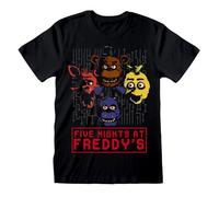 Five Nights at Freddy's T-Shirt, schwarz, offizielles Lizenzprodukt für Erwachsene, 4-Head Graphic T-Shirt, Unisex-Passform, Schwarz , M