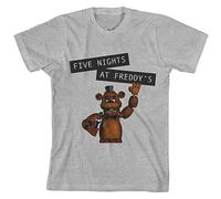 Five Nights at Freddy's Youth T-Shirt, kurzärmelig, Rundhalsausschnitt, Grau meliert, Grau, XL