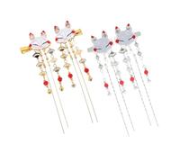 FIXOSHEE 2 Paar Haarnadeln Quasten Haarschmuck für Mädchen Hanfu Haarnadeln aus Legierung Fuchsmotiv Festliche Haarspangen für Alltag Party