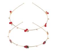 FIXOSHEE 2 Stück Teiliges Obst Haarband mit Kirsche Erdbeere Süße Damen Haarschmuck Stirnbänder Elegante und Auffällige Haarreifen für Party Hochzeit und Alltag Modische Accessoires für