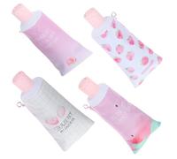 FIXOSHEE 4 Stück Teiliges Süßes Federmäppchen PU Stiftemappe Großer Stauraum Glatter Reißverschluss Niedliches Mäppchen für Stifte und Kosmetik Mädchen Geschenk