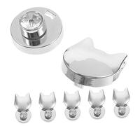 FIXOSHEE 6 Stück Teiliges Dekorative Katzenform Drehverschlüsse aus Zinklegierung für Taschen Kleine Stabile Steckschlösser als Ersatz für Handtaschen Umhängetaschen und Schultertaschen