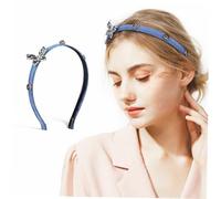 FIXOSHEE Damen Stirnband Jeans Mit Schmetterlings Motiv Dehnbares Haarband Für Alltag Und Party