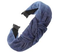 FIXOSHEE Jeans Stirnband Damen Knotted Haarband Modisches Haarschmuckaccessoire für Alltag und Party in Blau Denim Design