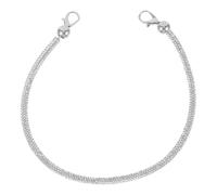 FIXOSHEE Strassbesetzter Handtaschen Kettenriemen 60cm mit Karabinerverschluss Kurzer Silberner Taschenriemen für Damen Umhängetaschen Tragetaschen Geldbörsen Vielseitiges Accessoire