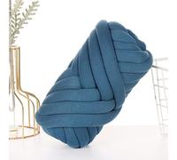 FIYSON Armstricken Wolle 500g/25m,Chunky XXL Wolles zum Handstricken,Chunky Yarn Schlauchgarn Häkelwolle,Bulky Armstricken Isländische Wolle, für Anfänger,Decken,Tasche,Handstrickgarn (Denimblau)