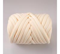 FIYSON Armstricken Wolle 500g/25m,Chunky XXL Wolles zum Handstricken,Chunky Yarn Schlauchgarn Häkelwolle,Bulky Armstricken Isländische Wolle, für Anfänger,Decken,Tasche,Handstrickgarn (Milchig-gelb)