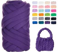 FIYSON Armstricken Wolle 500g/25m,Chunky XXL Wolles zum Handstricken,Chunky Yarn Schlauchgarn Häkelwolle,Bulky Armstricken Isländische Wolle, für Anfänger,Decken,Tasche,Handstrickgarn (Dunkelviolett)