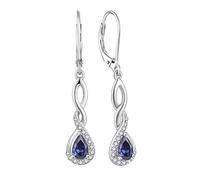 FJ Damen Dezember Geburtsstein Tansanit Ohrringe 925 Sterling Silber Hängend Unendlichkeit Infinity Schmuck Geschenke für Frauen Mutter Freundin Mama