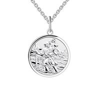 FJ Heiliger Christophorus Kette 925 Sterling Silber Heiliger Christophorus Anhänger Halskette für Damen Mädchen Jungs Kinder