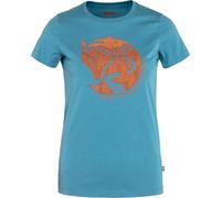 Fjällräven Damen Arctic Fox T-Shirt, Dawn Blue/Terracotta Brown, XXS