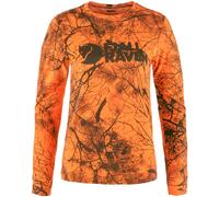 Fjällräven Damen Värmland Wool LS T-Shirt, Orange Multi Camo, L
