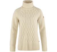 Fjällräven Övik Cable Knit Roller Neck Damen Strick Rollkragen Pullover 113 - Chalk White L