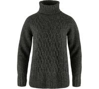 Fjällräven Damen Övik Cable Knit Roller Neck Sweatshirt, Dark Grey, L