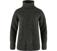 Fjällräven Damen Övik Cable Knit Roller Neck Sweatshirt, Dark Grey, XS