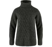 Fjällräven Damen Övik Cable Knit Roller Neck Sweatshirt, Dark Grey, XXS