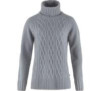 Fjällräven Damen Övik Cable Knit Roller Neck Sweatshirt, Flint Grey, S