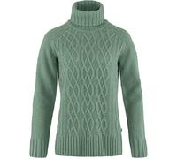Fjällräven Övik Cable Knit Roller Neck Damen Strick Rollkragen Pullover 614 - Patina Green XL