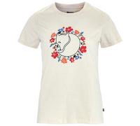 Fjällräven Damen T-Shirt Fjällblomster Fox – Kurzarm 100% Baumwolle Weiß L
