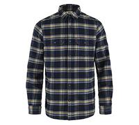Fjällräven Herren Övik Heavy Flannel Shirt Langarm-Hemd, Dunkles Marineblau/Buckwheat Braun, XXL EU