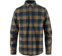 FJÄLLRÄVEN Singi Heavy Flannel Shirt M Dark Navy, Buckwheat Brown