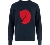 Fjällräven - Logo Knit Sweater - Wollpullover, Gr. S, blau (DarkNavy)