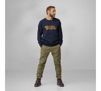 Fjällräven Logo Langarm-Sweater marineblau/braun - S