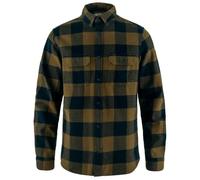 Fjällräven Övik Heavy Flannel Langarmhemd L Wood Brown / Dark Navy