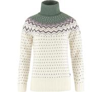 Fjällräven Övik Knit Roller Neck Damen Strick Rollkragen Pullover 113-614 - Chalk White-Patina Green L