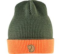 FJÄLLRÄVEN Reversible Beanie dark olive with orange oneSize